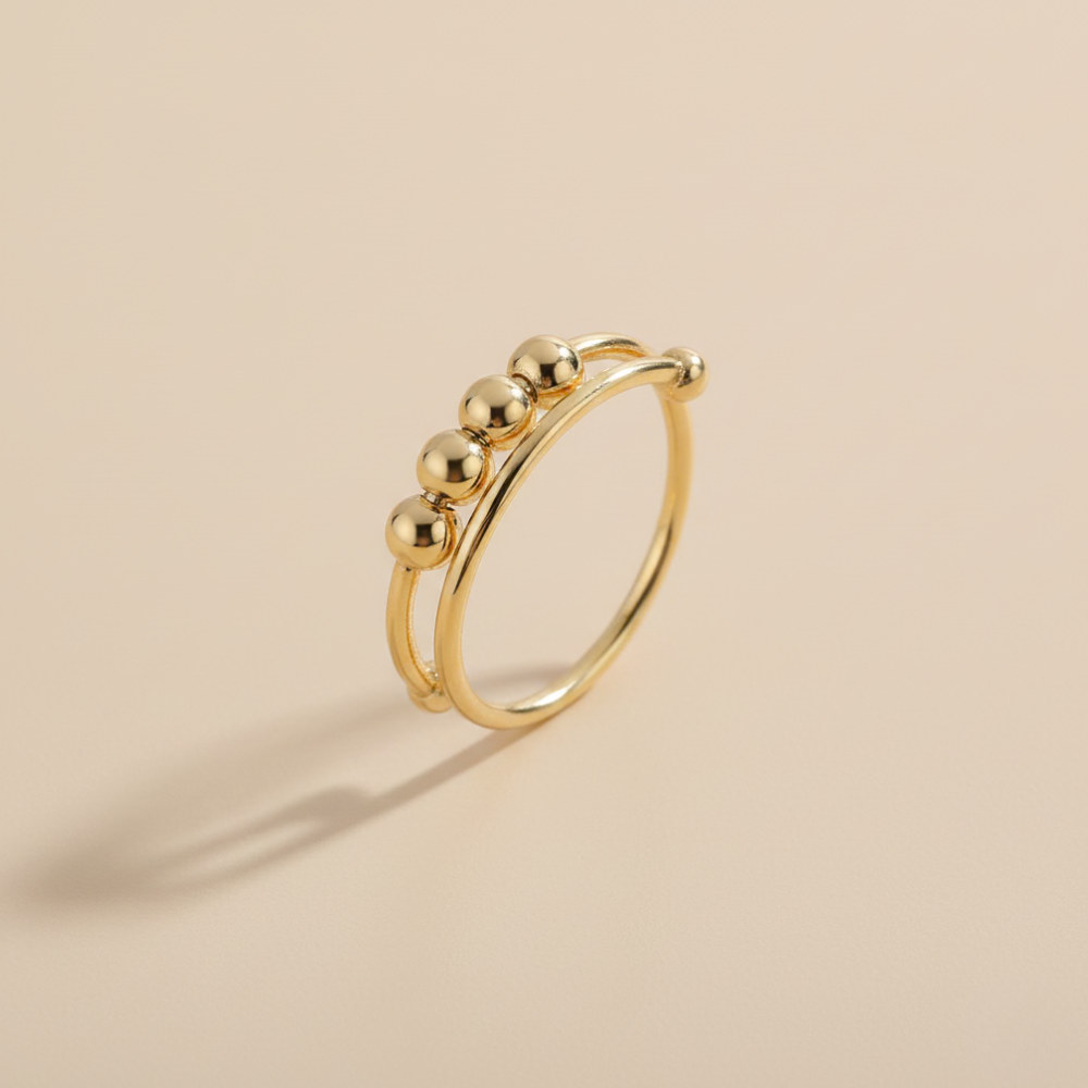 Adjustable Beaded Anxiety Fidget Ring