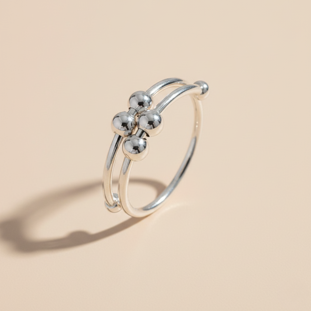 Adjustable Beaded Anxiety Fidget Ring