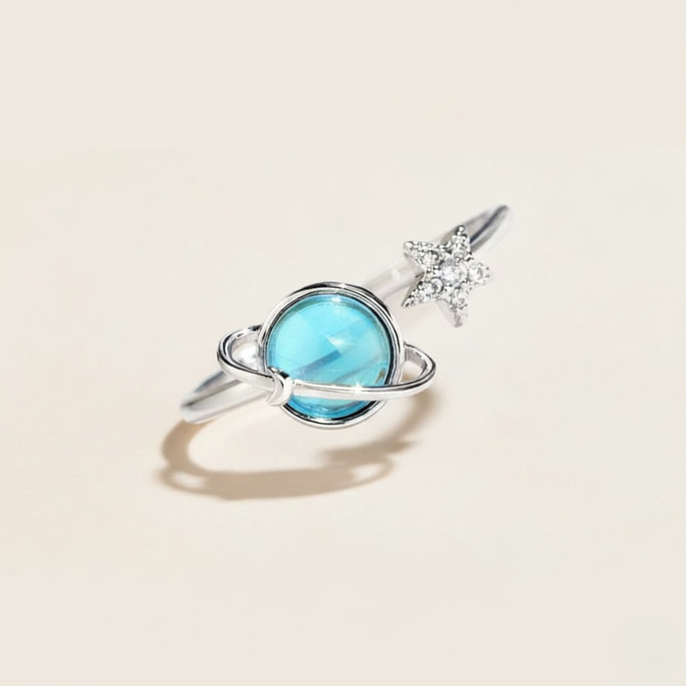 Adjustable Star & Moon Anxiety Spinner Ring