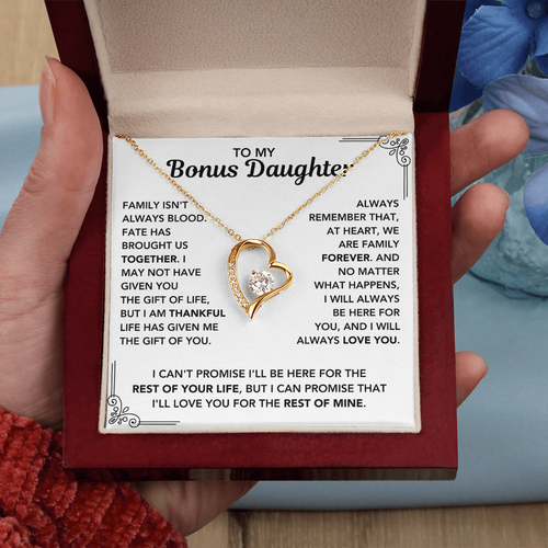 To My Bonus Daughter — You Made Us a Family Necklace
